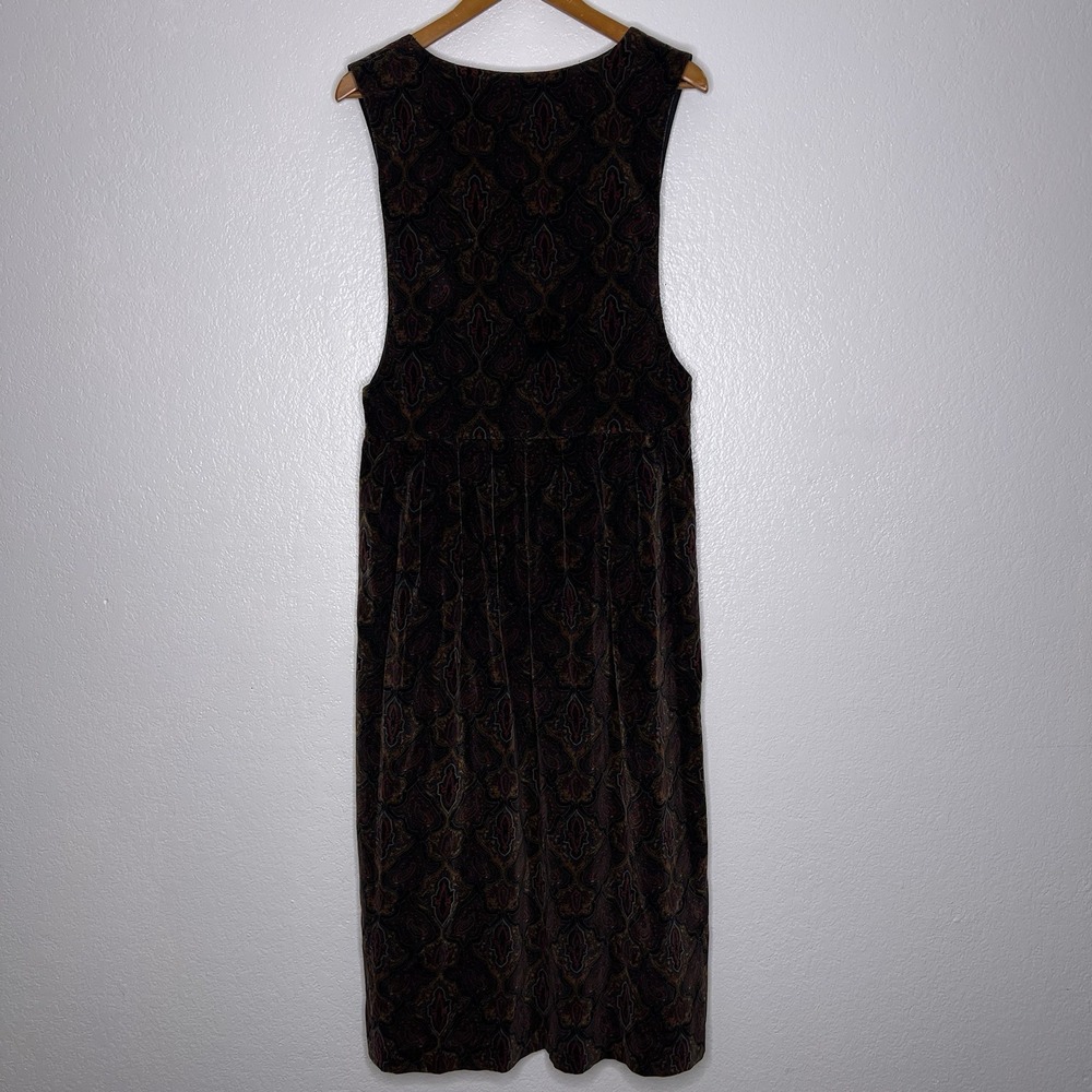 Vtg Bryn Connelly Paisley Button Side Sleeveless Dress Size 10 Corduroy Y2K Fall - Picture 6 of 11